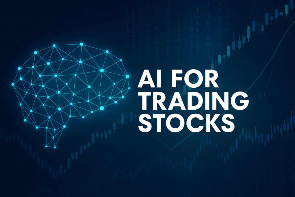 AI for trading stocks — digital concept showing artificial intelligence analysing financial markets and stock performance.